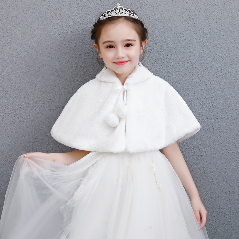 Children's dress shawl women's Cape flower children's autumn and winter girls small Cape Princess skirt coat warm wholesale