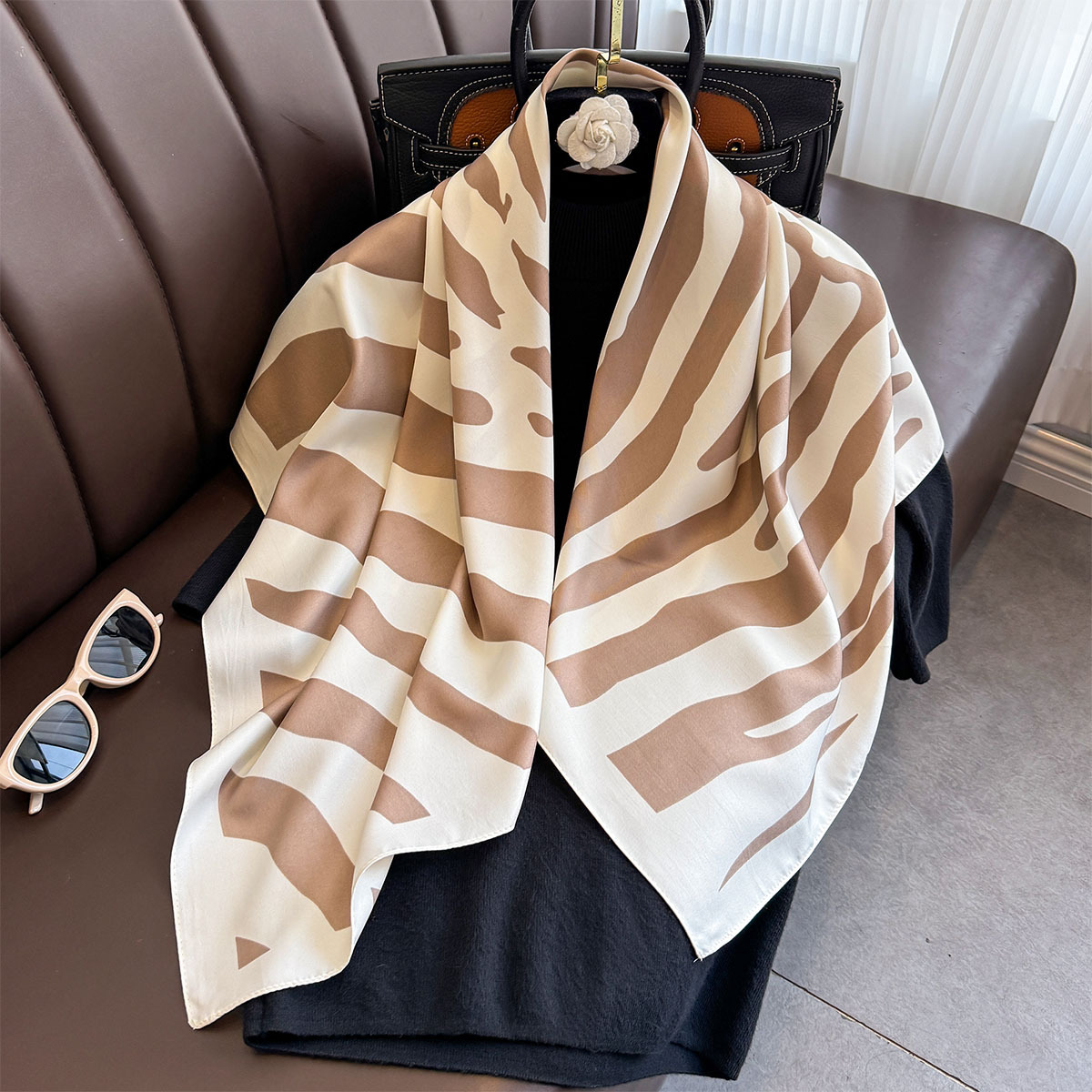 Picture of Classic Fashion Large Zebra Print Twill Silk Scarf European and American Fashion All-match Women Scarf Fashion Scarf