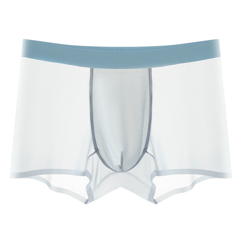 Ultra-Thin 50g Fluttering Ice Silk Underwear Men's Breathable Quick-Drying Large Size Seamless Underwear Men's Ice Silk Boxer Shorts