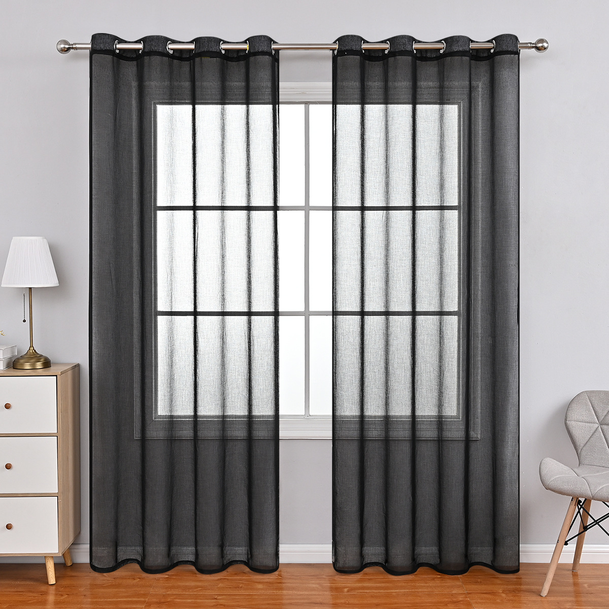 Picture of Cross-border solid color full Dolly window screen semi-shading curtains Amazon Meikeduo hot finished curtain wholesale