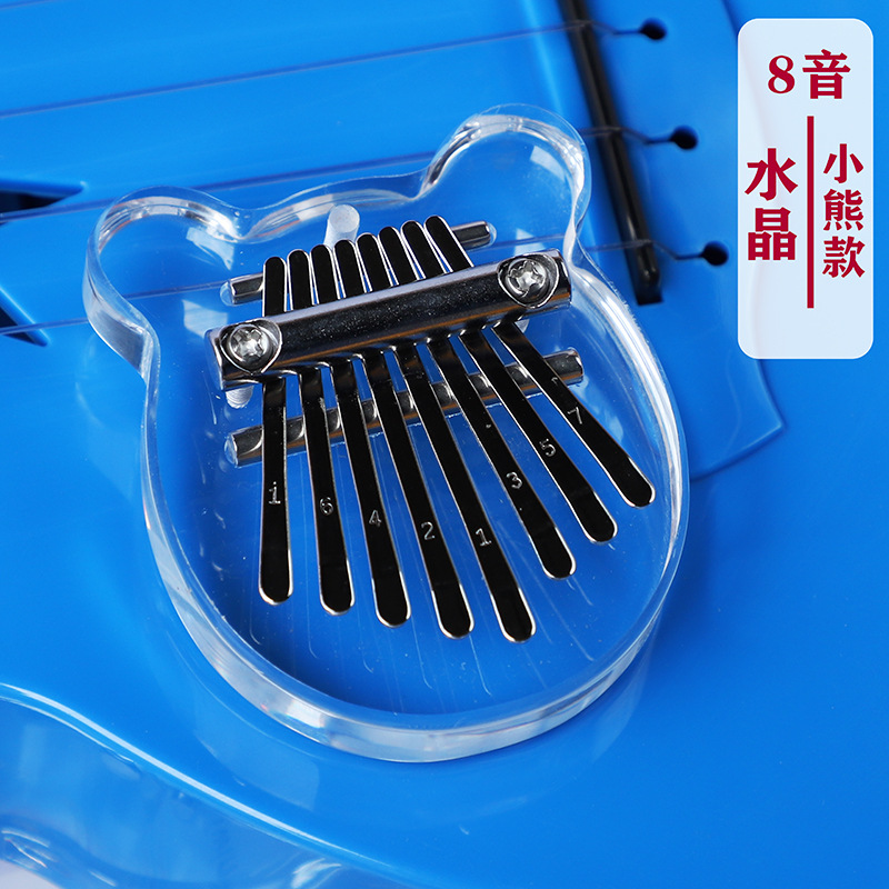 Picture of Mini Thumb 8-Tone Mini Calimba Crystal Transparent Five-Finger Portable Beginner's Finger Instrument