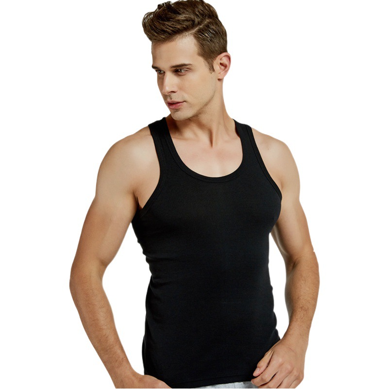 2025 summer new middle-aged men's cotton vest sports hurdle bottoming two-way vest men's summer wholesale