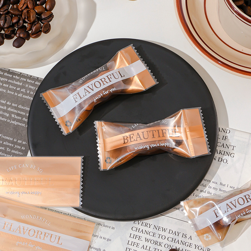 Original toffee candy bag nougat packaging bag baking snowflake crisp machine seal Christmas candy paper candy bag wholesale