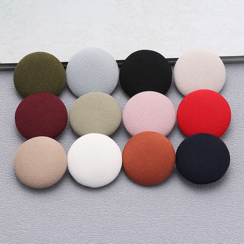 Picture of Colorful Round Cloth-Covered Buttons Woolen Outwear Outwear Cloth-Covered Buttons Shirt Shirt Buttons Windbreaker Cloth-Covered Buttons