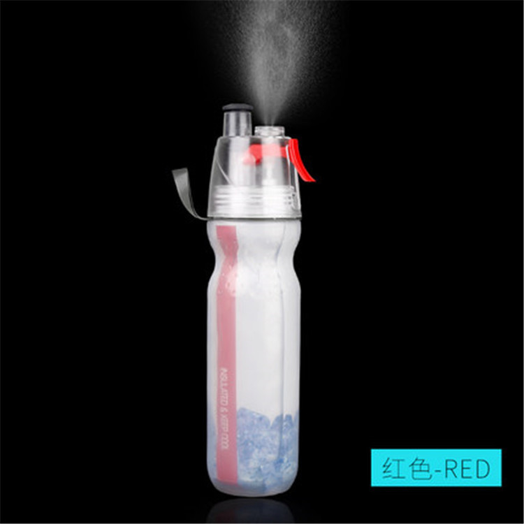 Picture of Cycling Bicycle Outdoor Sports Spray Kettle PE Double Layer Plastic Water Cup Cold Cooling Fashion Water Cup Wholesale