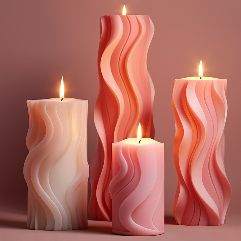 Sanxin wave cylindrical aromatherapy candle silicone mold DIY irregular geometric handmade incense stone decoration abrasive tool