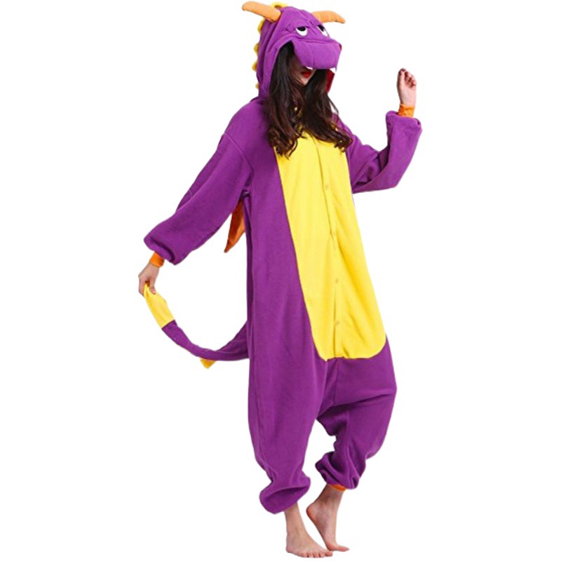 3 Polar Fleece Chinese Dragon Cartoon One-Piece Pajamas Duck Animal White Rooster Owl Pink Panther Mr. Fox