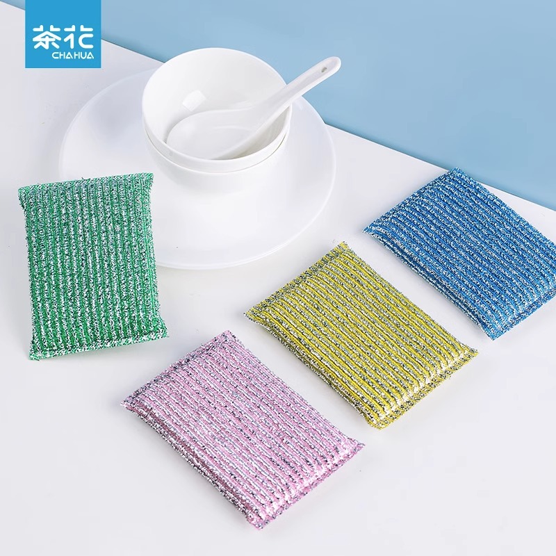 Picture of Camellia color bar gold soft scouring cloth household kitchen special sponge scouring dish cloth bowl scrubbing pan cloth oil free