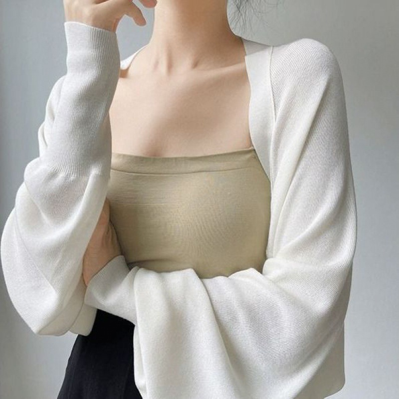 Ice Silk Knitted Sun Protection Cardigan for Women in Summer, Thin, Fragrant Style Shawl Jacket with Suspender Skirt and Air-Conditioning Blouse