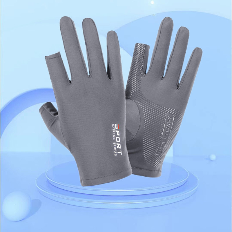Picture of Ice Silk Gloves for Men and Women, Cycling Sports Fitness Luya Fishing Climbing High Elasticity Comfortable Sweat-Absorbent Sun Protection Gloves