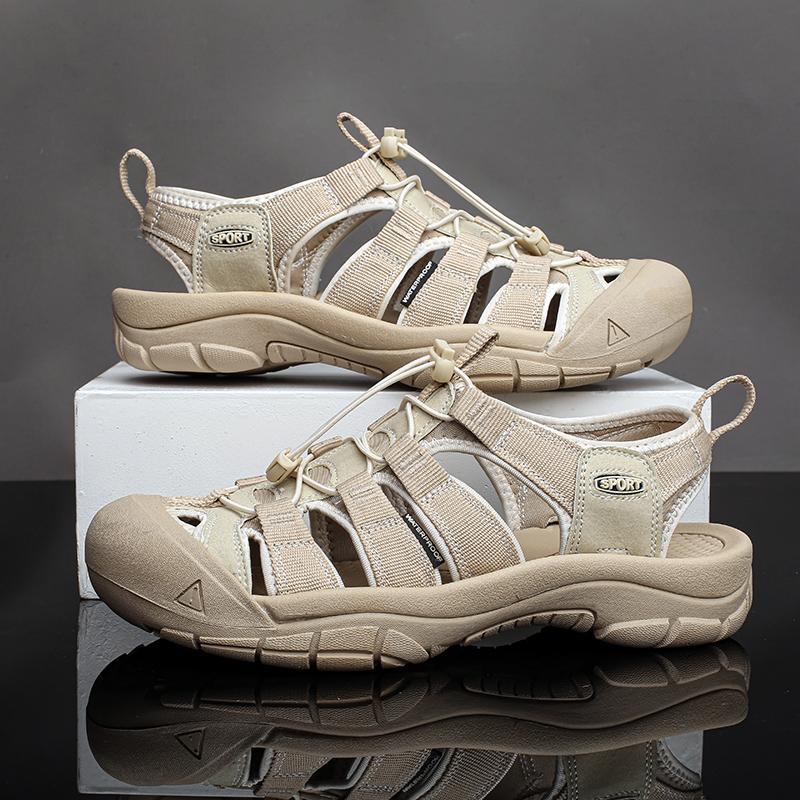 Sandals Cross-border Explosions Summer Sandals Men's Thick-soled Baotou Men's Beach Shoes Tracing Shoes plus size Outdoor Shoes