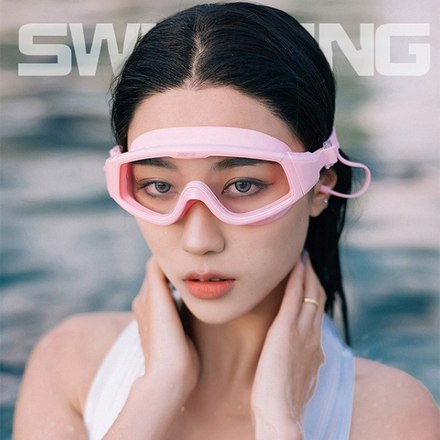 Picture of Swimming Goggles Women Waterproof Anti-fog HD Large Frame Swimming Glasses Women Professional Diving Swimming Cap Swimming Equipment suit