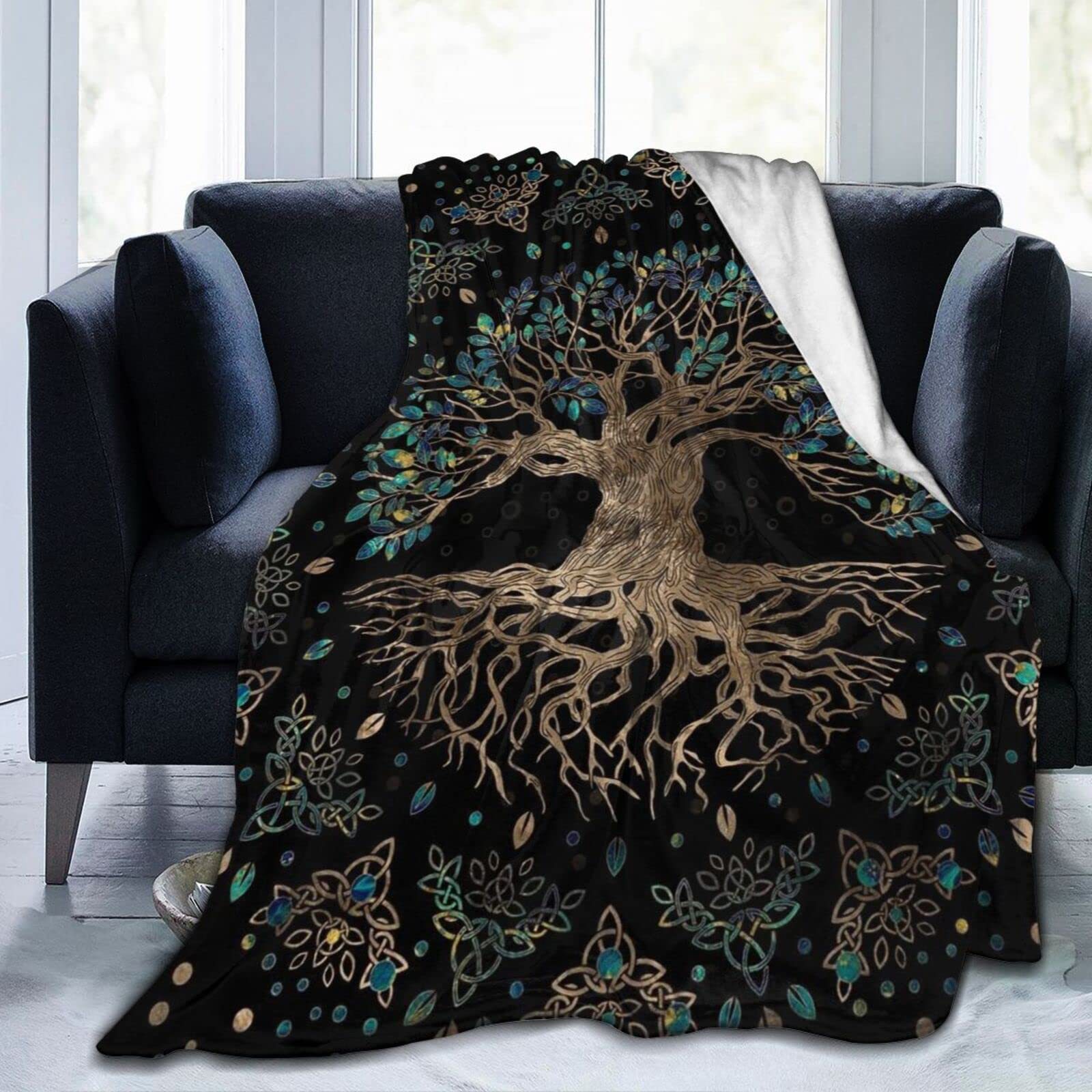 Cross-border Amazon Blanket Tree of Life Printed Blanket Soft Four Seasons Universal Sofa Cover Blanket Factory Outlet