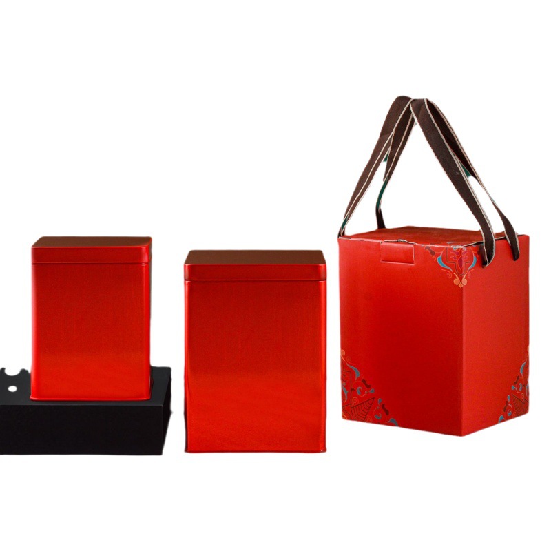 Square tinplate can Xiaoqing Mandarin iron box tea leaf can brushed loose tea Fuding scented tea white tea iron box Universal