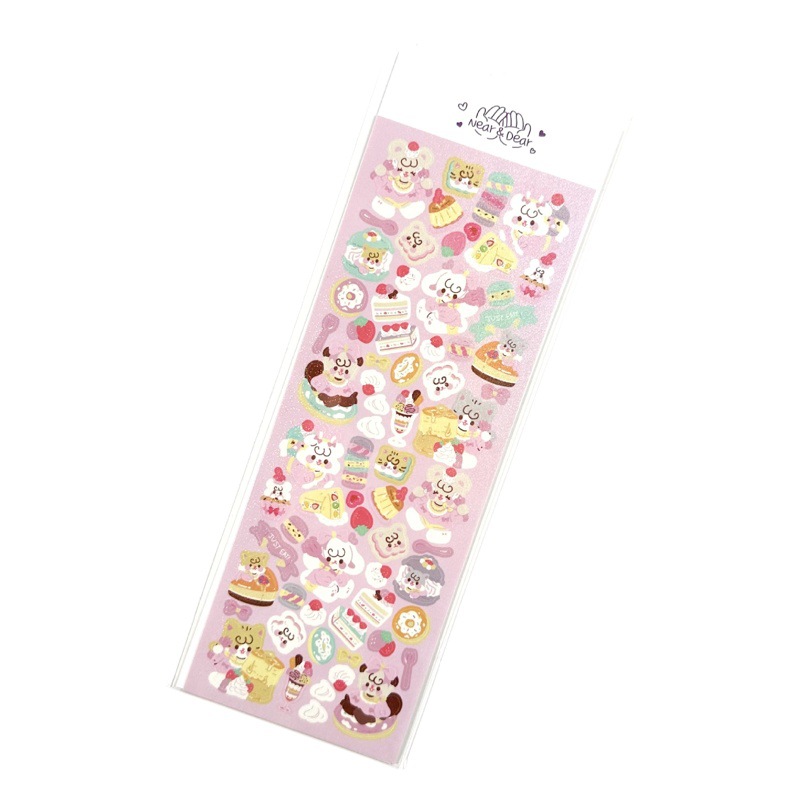 South Korea Explosions Cartoon Animal bobobo Stickers Korean Laser Cute Hand Account Goo Card Stickers Cheap Wholesale