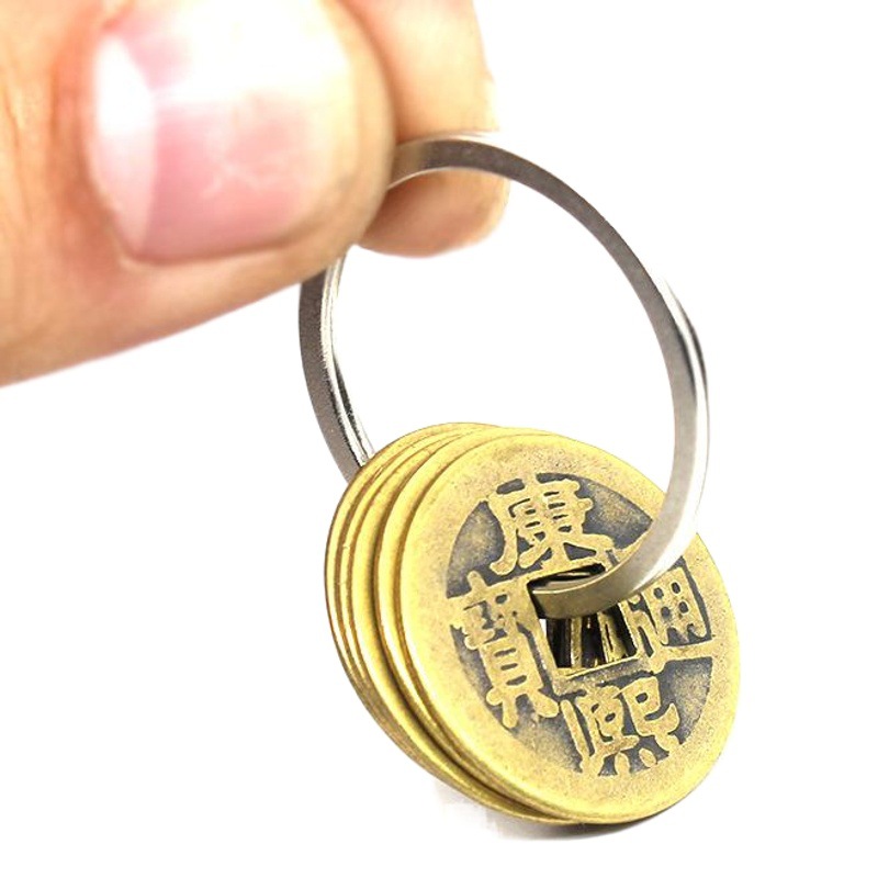 Wholesale copper money Key Chain pendant five Emperor money Key Chain pendant bag car key pendant gift