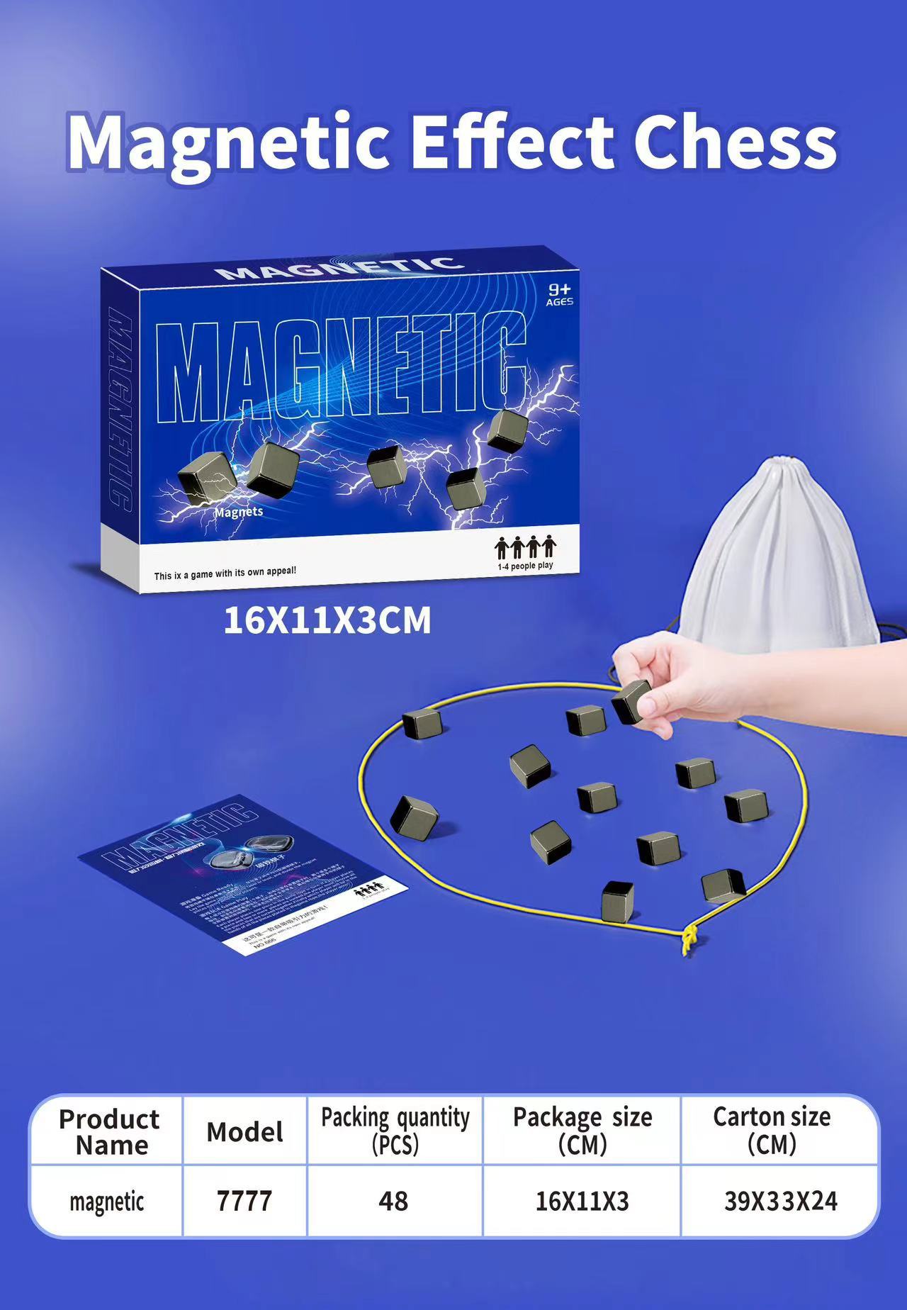 Picture of Cross-border magnetic effect on war chess stepping on thunder magnet induction puzzle decompression desktop games chess board games children's toys