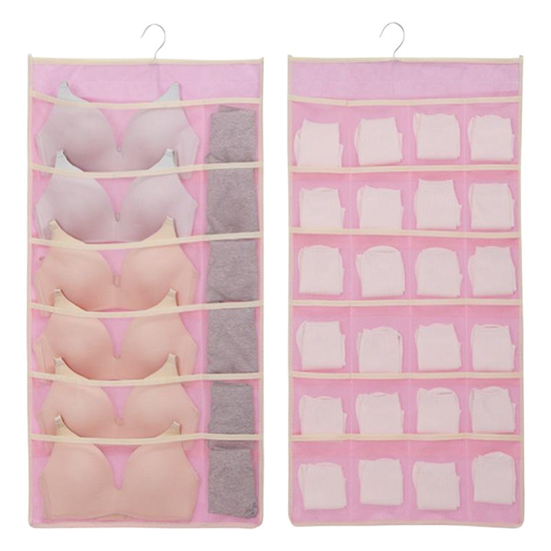 Underwear Panties Storage Hanging Bag Household Wall Hanging Socks Storage Bag Wardrobe Underwear Bra Double-sided Storage Hanging Bag