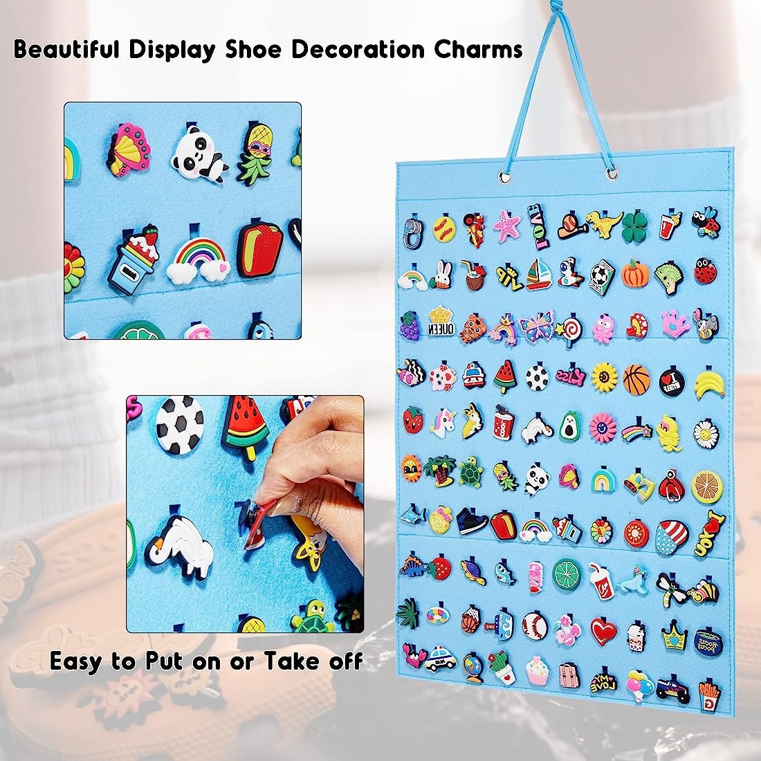 Shoe Decoration Wall-Mounted Storage Box Shoe Decoration Display Board Clogs Flower Storage Bag Nanong Felt Hanging Bag