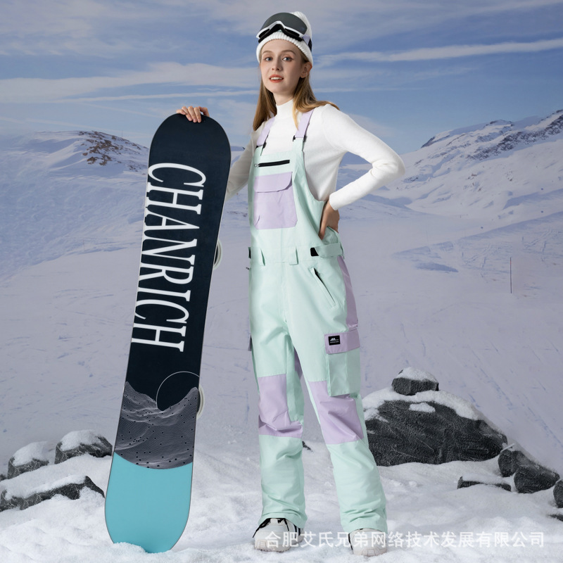 Picture of New color matching ski pants windproof Waterproof warm breathable lovers ski pants support a generation of wholesale