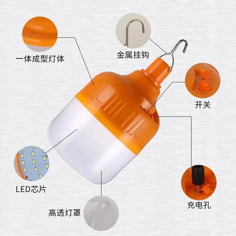 Picture of led emergency ball light bulb night market stall light bulb outdoor camping USB charging light bulb household power failure emergency light bulb