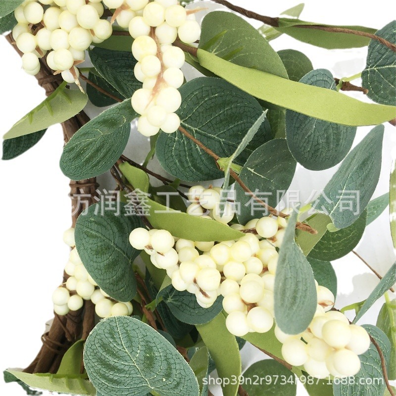 Picture of In-Stock Artificial Eucalyptus Wreath Eucalyptus Leaf Wreath Home Front Door Berry Money Leaf Door Hanging Amazon Wholesale