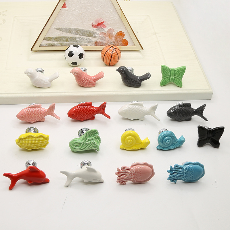 Cross-border Color Ceramic Crafts Small Ornaments Cartoon Decorative Art Cute Doll Mini Small Ornaments Jewelry