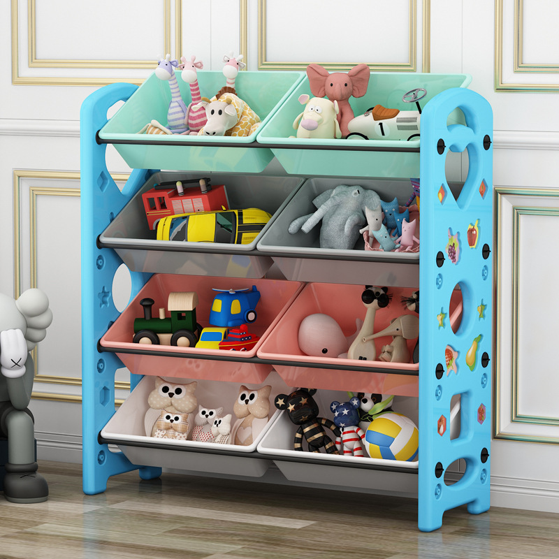 Picture of Children's Toy Storage Rack Household Kindergarten Baby Storage Rack Floor Multi-Layer Finishing Rack Storage Cabinet Plastic Basket