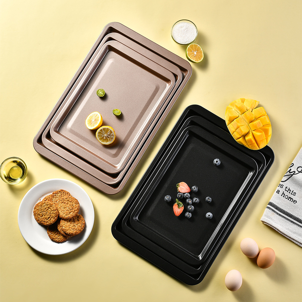 Picture of Rectangular Thickened Non-Stick Baking Pan for Oven Non-Stick Baking Cake Curly Cookie Mold Bread Baking Pan