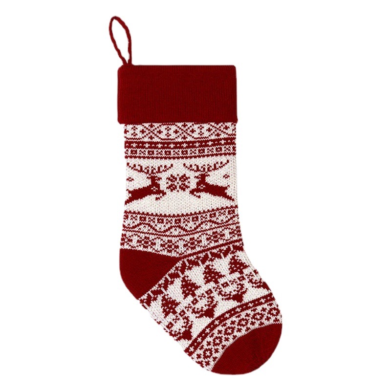 Picture of Amazon Cross-border New European and American Jacquard Wool Gift Bag Christmas Decoration Christmas Gift Bag Knitted Christmas Stocking