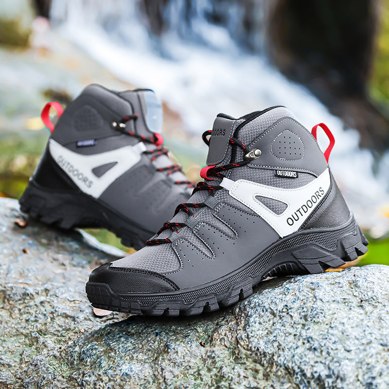 2025 Cross-border Outdoor Shoes Men's Mid-top Hiking Shoes Men's Non-slip Shoes Sports Travel Hiking Shoes Wear-resistant Non-slip
