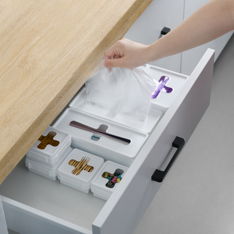 Multifunctional Visual Desktop Debris Storage Box with Lid That Can Be Stacked with Combined Drawer Classification Cross Storage Cabinet