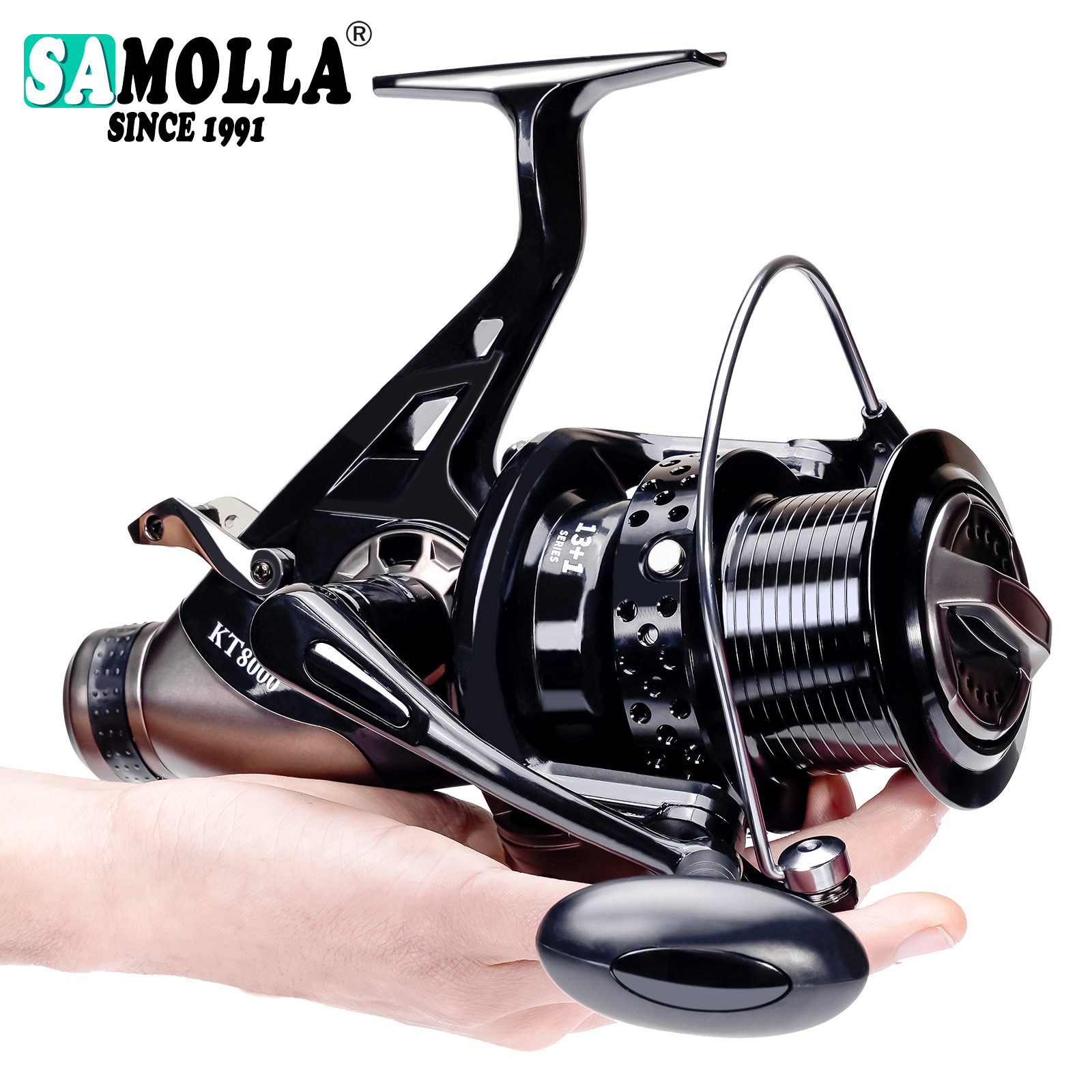 2025 new SAMOLLA front and rear brake double brake spinning wheel carp wheel large remote casting wheel export cross-border KT