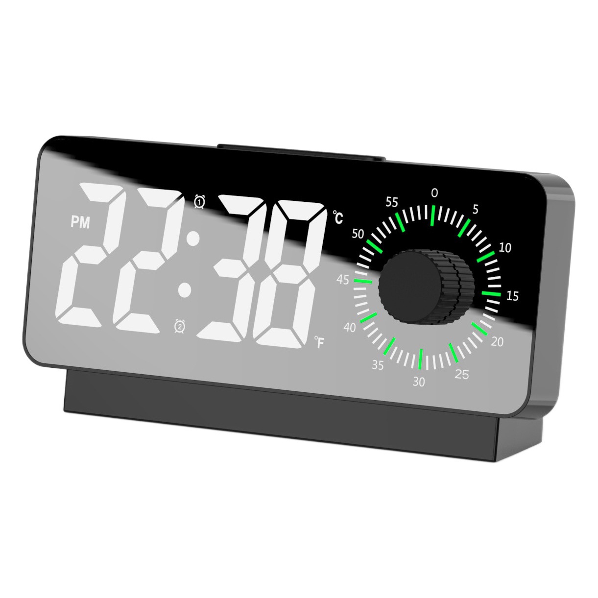 Plastic Led Student Mirror Timing Alarm Clock Dual Display Visual Manager Alarm Clock Spot Countdown Alarm Clock
