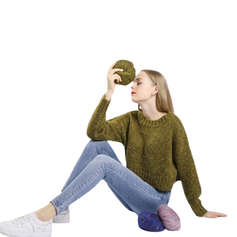 Mohair DIY Handmade Thick Yarn Crochet Flower Knitting Needles Yarn Sweater Hat Scarf Circular Yarn Hand Knitting
