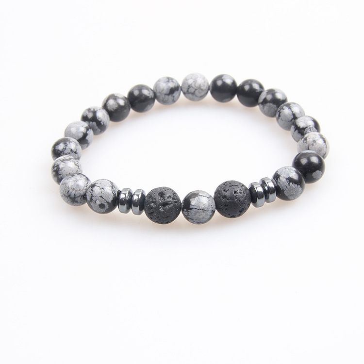 Picture of Zhou Lianfa Tiger Eye Bracelet Men's 8MM Beads suit Elastic Adjustable Black Crystal Beads Suitable for Ladies Ceremony
