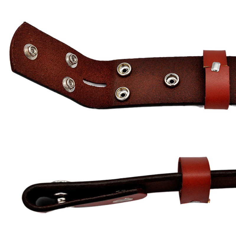Headless Belt Four-Button Cowhide Belt Classic Business Men's Genuine Leather Belt Strip 3.8cm Dropshipping