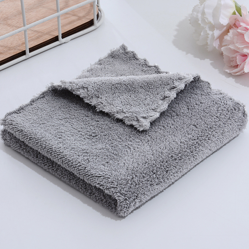 Picture of Square Towel 30*30 High-Density Coral Velvet Kidsren's Face Wash Towel Absorbent Logo Gift Welfare Kindergarten Rag