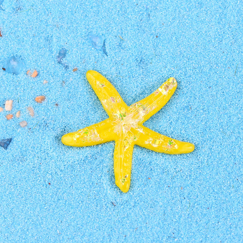 Picture of Crystal Starfish Shell Seascape Accessories Micro Landscape Resin DIY Mini Flat Ornaments Mobile Phone Case Jewelry