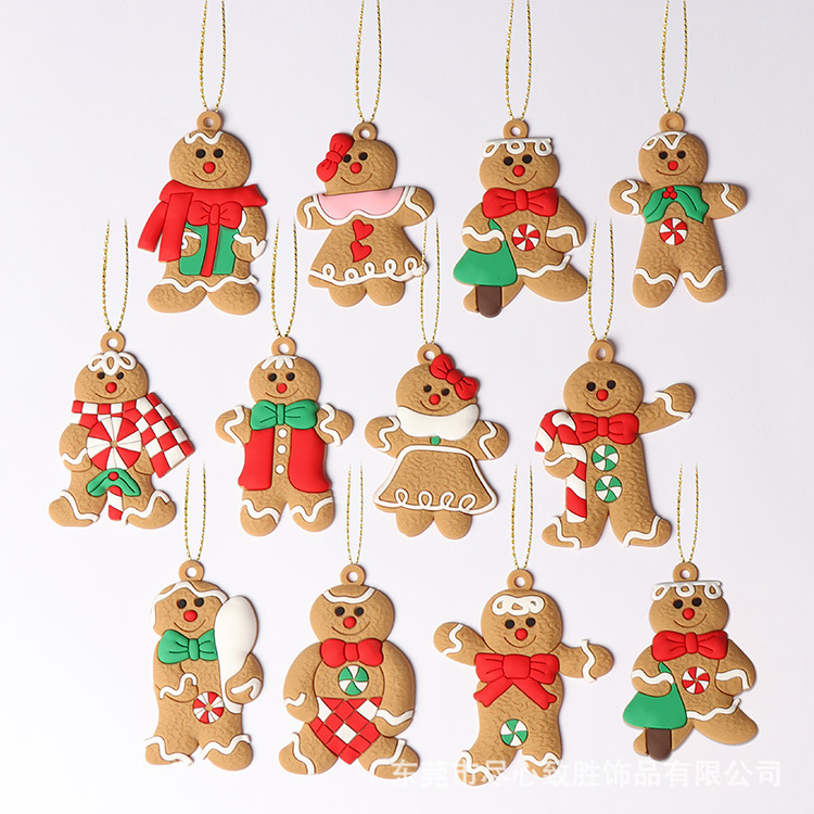Picture of 2024 New Christmas Tree DIY Pendant Gingerbread Man Twelve Source Manufacturer Christmas Scene Arrangement Pendant