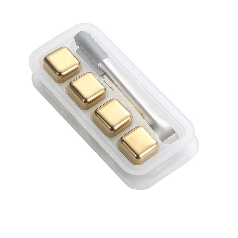 Picture of Cross-border 304 stainless steel ice cubes quick-frozen metal ice cubes suit titanium-plated golden ice wine stone whiskey stone ice particles