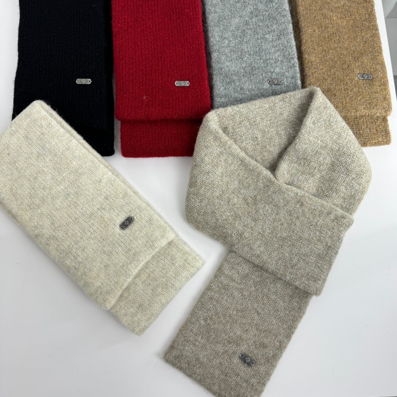Small Scarf Short Women's Autumn and Winter Cross Knitted Scarf Korean Solid Color Scarf Winter Warm Neck Protection Neck Set for Men