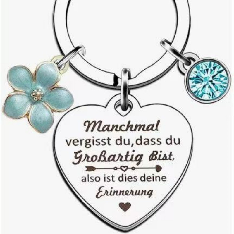 Picture of Mother's Day Love Keychain New SHORT BEST FRI Pendant Stainless Steel Spelling Heart Couple Necklace Gift