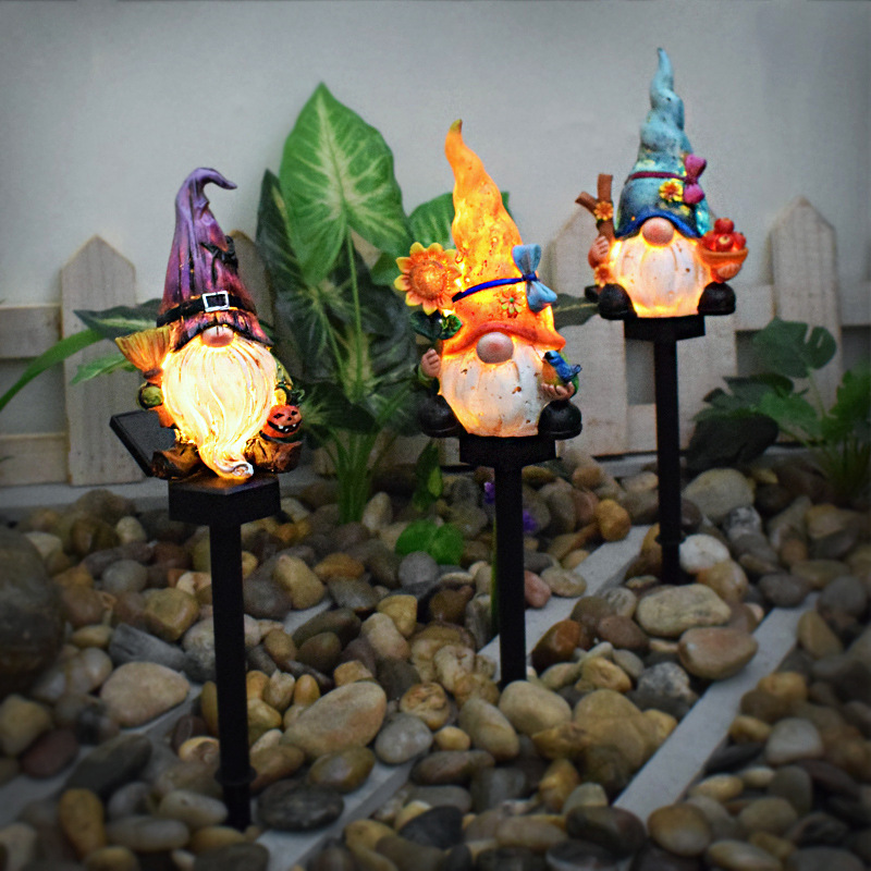 Garden courtyard decoration solar lights outdoor characters elf bees resin ground inserted landscape lights crafts wholesale