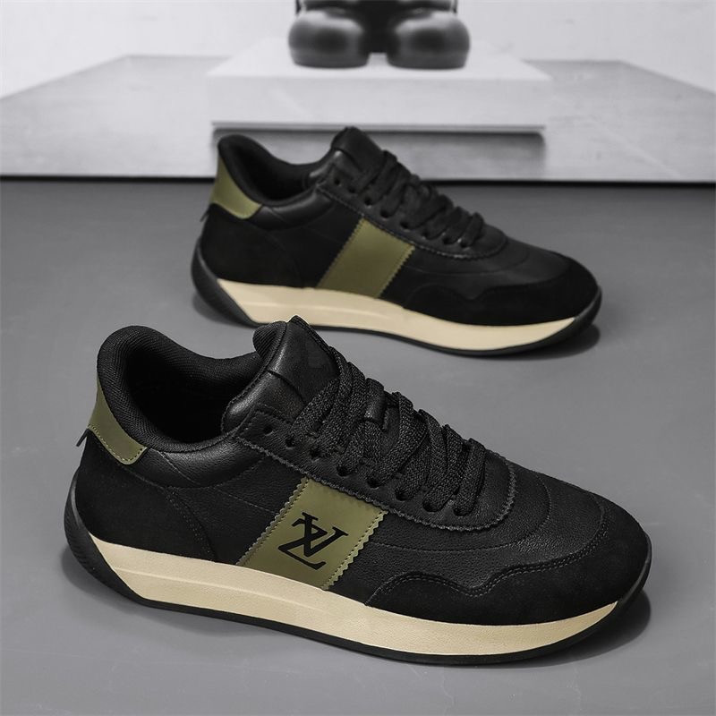 Men's Shoes 2024 Spring and Summer New Breathable Leather Casual Shoes Fashionable All-match Thick Sole Height-increasing Forrest Gump Shoes Men's Trendy Shoes