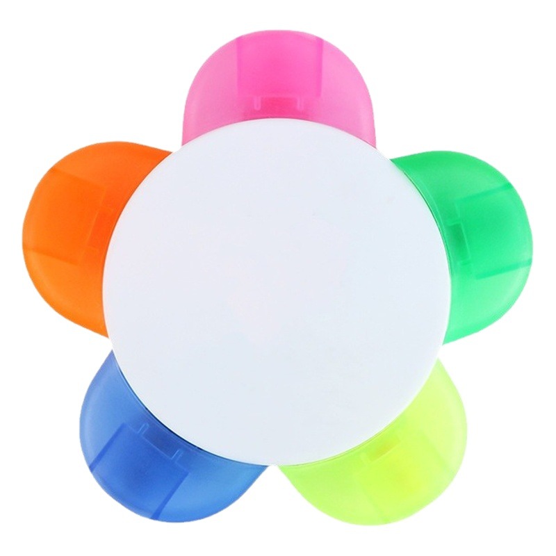Cartoon Five-Color Flower Highlighter Creative Candy-Colored Sunflower Pen Advertising Gift Petal Pen Custom Logo