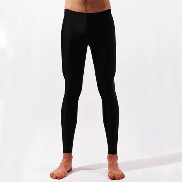 Men's Long-leg Swimming Trunks plus size Snorkeling Swimsuit Diving Surfing Pure Black Quick-drying Trunks Women's Swimming Trunks Swimsuit