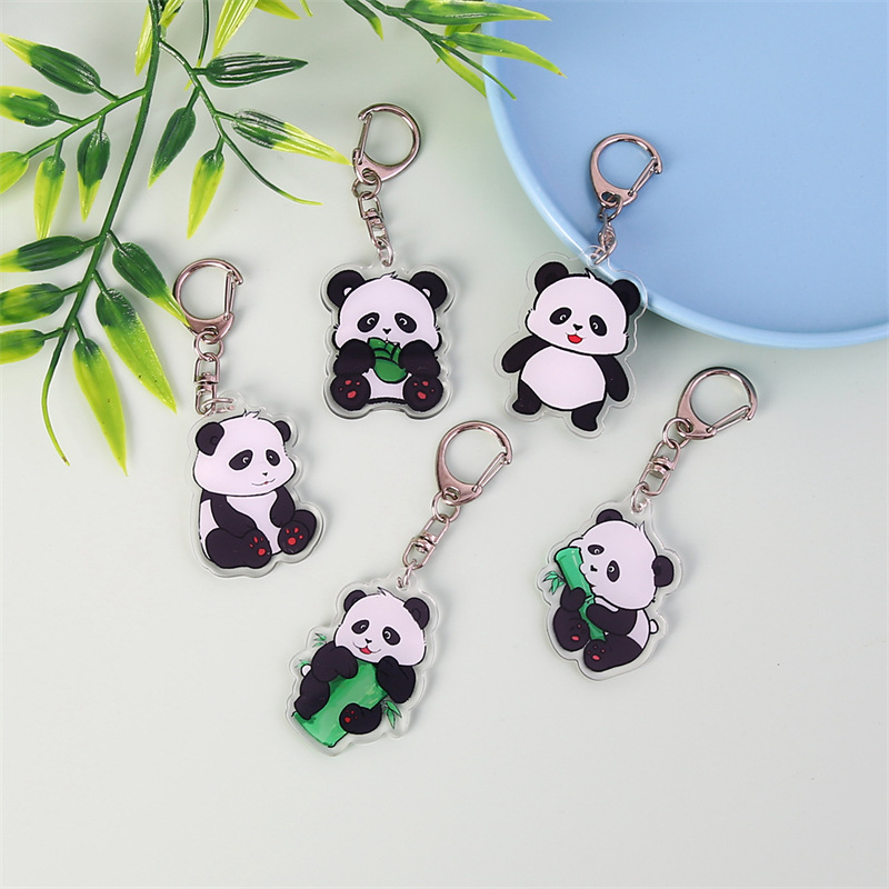 Picture of Cartoon panda keychain acrylic pendant student holiday small gift decoration ornaments cute key chain accessories