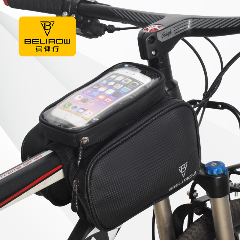 Mountain bike upper tube bag road bike upper beam bag tool storage outdoor riding equipment waterproof front beam bag