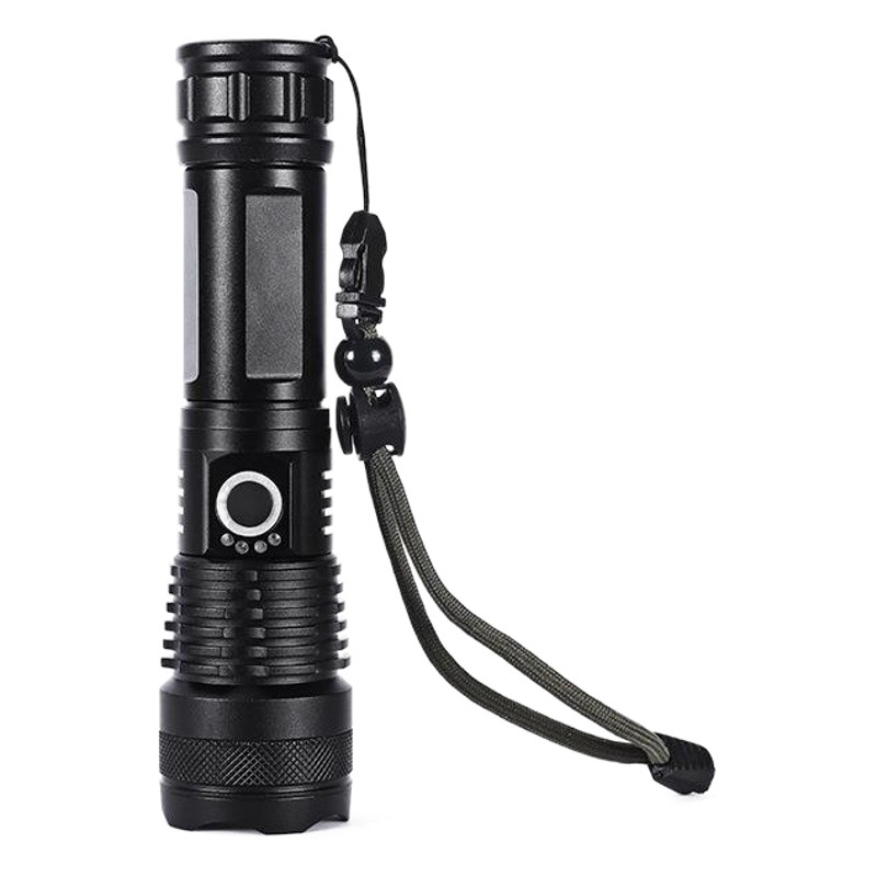 New cross-border telescopic flashlight XHP50 aluminum alloy flashlight power display USB P50 charging